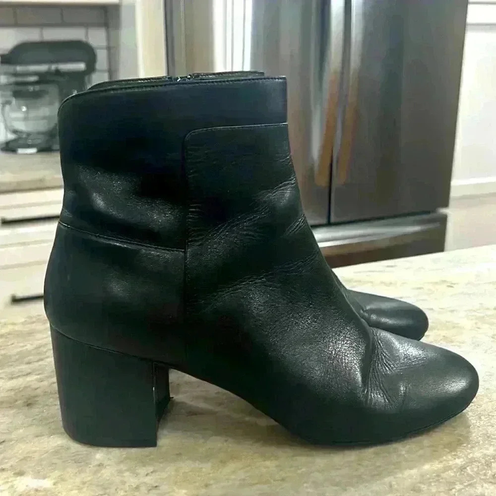 Cole Haan Women's Grand High Heel Boots leather Black Size 11B zip up inside